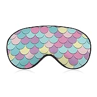 Breathable Sleep Mask Sleeping Blindfold Compatible with Solid Color Mermaid Scales Comfortable Blindfold Eye Mask with Adjustable Strap for Men Women