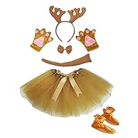 Petitebella Combined Animals Headband Tutu Shoes 6pc Girl Costume 1-5y