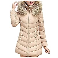 Ski Jackets For Women Women's Fashion Medium-Length Models Slim Cotton Jacket Big Hair Cotton Jacket