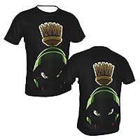 Men's T Shirt Polyester Graphic Short Sleeve Crew Neck Tee Shirts Casual Tops Black