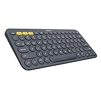 Logitech K380 Pebble Multi-Device Bluetooth Keyboard – Windows, Mac, Chrome OS, Android, iPad, iPhone, Apple TV Compatible – with Flow Cross-Computer Control and Easy-Switch up to 3 Devices –Dark Grey