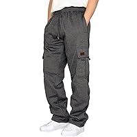 Cargo Sweatpants for Teen Boys 16-18 Mens Heavyweight Cargo Fleece Sweatpants Relaxed Fit Joggers with Pockets Sweat Pants