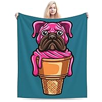 Dogs with Ice Cream Throw Blanket for Couch 80