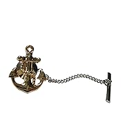 Gold Toned Detailed Nautical Anchor Tie Tack