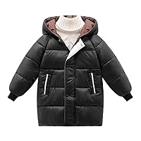 Children's Boys and Girls Winter Coats Autumn/Winter Outerwear Long Hooded Warm Padded Jackets Girls