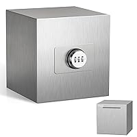 Piggy Bank for Adults | Password Stainless Steel Reusable Piggy Bank | Metal Piggy Bank with Lock | Unbreakable Money Saving Box for Cash Saving(5.9 inch, Silver)