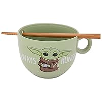 ICUP Star Wars Mandalorian The Child Always Hungry Ramen Mug w/Chopsticks Set