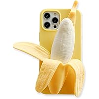 Phone Cases for Cute iPhone 14 Case Kawaii 3D Cartoon iPhone Case Soft Silicone Shockproof Protective Funny Women Girls for iPhone 14 (Banana A)