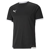 PUMA mens Teamliga Jersey T Shirt, Black/White, Medium US