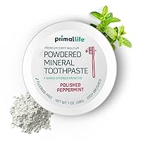 Primal Life Organics - Dirty Mouth Toothpowder, Tooth Cleaning Powder, Flavored Essential Oils with Natural Kaolin & Bentonite Clay, Good for 200+ Brushings, Paleo, Organic, Vegan (Peppermint, 1 oz)