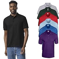 Gildan Mens Polo Shirt Modern-Fit Cotton Blend Short Sleeve Tee, Multipack 1I2I6I10- Make Your Own Color Set!