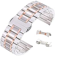 Stunning Brushed Stainless Steel Watch Strap Replacement with Straight&Curved End