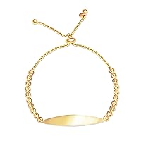 18k Engravable Moon Bead Bracelet/Personalized Bracelet, Meaningful Bracelet, Inspirational Bracelet