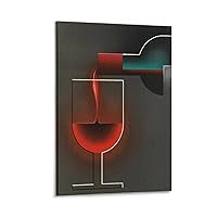 Wine Wall Decorative Art, Wine Bottle And Glass still Life Poster, Man Cave Wall Canvas Print Decorative Art Canvas Painting Posters And Prints Wall Art Pictures for Living Room Bedroom Decor 08x12in