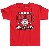 Threadrock Little Girls' Proud Daughter of a Firefighter Toddler T-Shirt