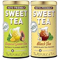 The Republic of Tea - Keto-Freindly Sweet Iced Tea Combo - Tropical Green Tea and Sweet Black Tea