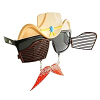 Sun-Staches Western Cowboy Sunglasses | Open and Close Shutters | One Size Fits Most