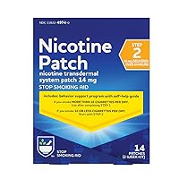 Rite Aid Nicotine Transdermal System Patch, Step 2, 14mg - 14 ct, Nicotine Patches Step 2 | Quit Smoking, Quit Smoking Aid | Nicotine Patch | Bonus Behavioral Support Program Information Included