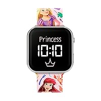 Disney Princess LED Silicone Strap Pink Watch PN4598, Multicolour