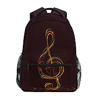 ALAZA Music Note on Black Background Backpack for Women Men,Travel Trip Casual Daypack College Bookbag Laptop Bag Work Business Shoulder Bag Fit for 14 Inch Laptop