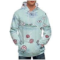 Men Fall Padded Hoodies Sweatshirt Print Fashion Casual Pullover Tops Oversized Loose Long Sleeve Sweaterwear Oversize Hoodies for Men Cavaliers Hoodies for Men Hoodies XXL Blouse Tops