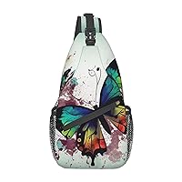 Artistic Butterfly Sling Bag For Women and Men Crossbody Bag Small Chest Bag Travel Backpack Casual Daypack