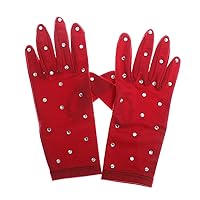 LIUHUO Ice Dress Gloves Performacne Wear Girls Thermal Figure Skating Gloves with Rhinestones（5 Color）