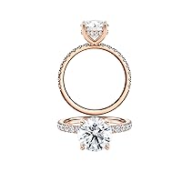 Diamond Wish IGI Certified 2 Carat Lab Grown Diamond Hidden Ribbon Halo Engagement Ring for Women in 14k Gold with Side Stones (E-F, VS-SI, cttw) Wedding Anniversary Promise Ring Size 4 to 9