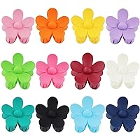 Tyfthui 12 Pieces Flower Hair Claw Clips, Large Daisy Matte Big Cute For Women Girls, Non Slip Strong Hold Clamps Barrettes Accessories for Thin or Thick Hair (color A)