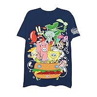 Mens Spongebob Squarepants Classic Shirt - Spongebob, Patrick, Squidward & Mr Krab Big Face T-Shirt