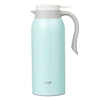 GiNT 51 Oz Stainless Steel Thermal Coffee Carafe, Double Walled Vacuum Thermos, 12 Hour Heat Retention, 1.5 Liter Tea, Water, and Coffee Dispenser (Upgraded version Blue)