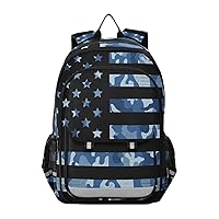 ALAZA Usa American Flag Navy Camouflage Laptop Backpack Purse for Women Men Travel Bag Casual Daypack with Compartment & Multiple Pockets