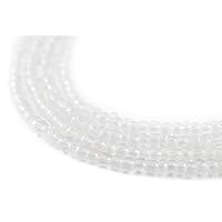 TheBeadChest Clear Matte Glass Seed Beads (3mm) - 24 inch Strand of Quality Glass Beads