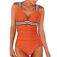 Modest Teen Swimsuits Girls Womens Swimsuit Tummy Control Slimming Plus Size Bikini Suits Shirred Vintage Up