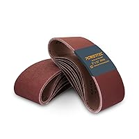 POWERTEC 3 x 21-Inch Sanding Belts, 5 Each of 40/80/120/240 Grits, 20PK, Aluminum Oxide Belt Sander Sanding Belt Assortment for Portable Belt Sander, Wood & Paint Sanding, Metal Polishing (11043-2)