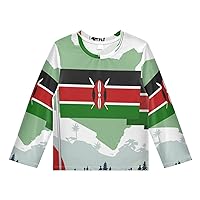 Patriot Boys' Rash Guard Shirts Kenya Flag Fist Swim Shirt 3-12T