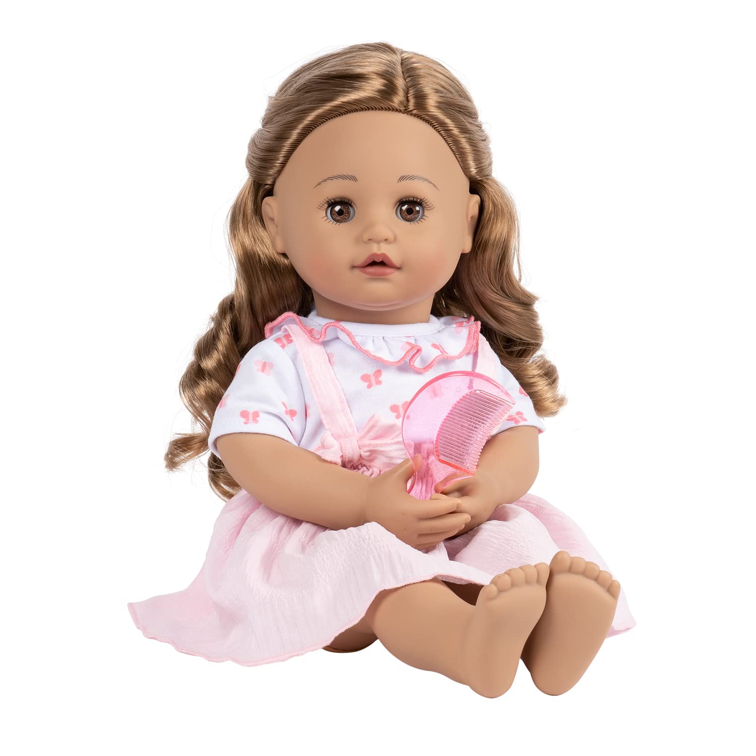 Adora My Sweet Hair Style Doll Sofia, 15 inch Toddler Doll with Silky Soft Long Brown Hair, Open/Close Brown Eyes & Medium Skin Tone