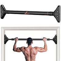 Pull Up Bar: Strength Training Chin up Bar without Screws - Adjustable 29.5''-37'' Width Locking Mechanism Pull-up Bar for Doorway - Max Load 440lbs for Home Gym Upper Body Workout, Non-slip
