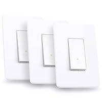 Kasa Smart Light Switch HS200P3, Single Pole, Needs Neutral Wire, 2.4GHz Wi-Fi Light Switch Works with Alexa and Google Home, UL Certified, No Hub Required, 3-Pack , White
