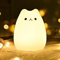 Cat Lamp,GoLine Cute Kitty Night Light, Gifts for Women Teen Girls Baby, Night Lights for Kids Bedroom, Cute Christmas Kitty Silicone Nightlights for Children Toddler.