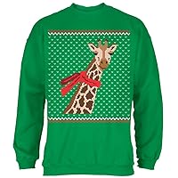 Animal World Ugly Christmas Sweater Men, Funny Xmas Sweatshirt, Mens Long Sleeve Giraffe Festive Holiday Pullover