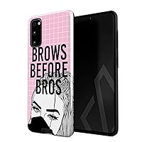 Compatible with Samsung Galaxy S20 FE Case Glamourholic Brows Before Bros Makeup Junkie Artist Sassy Girl for Girls MUA Heavy Shockproof Dual Layer Hard Shell + Silicone Protective Cover
