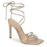 Juliet Holy Womens Lace Up Heeled Sandals Square Open Toe Stiletto Heels Strappy Summer Dressy Shoes