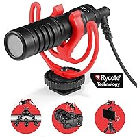 Joby Wavo Mobile Compact On-Camera Microphone with Rycote Shock Mount, Deadcat Windscreen for Smartphone, Camcorder, iPhone Microphone, Vlogging, YouTube, Phone Microphone, Professional Microphone