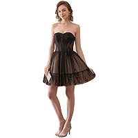 Women's Black Sweetheart Short Lace Prom Dresses Tulle 2018 Lace Homecoming Dress