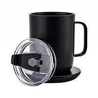 2pcs Coffee Mug Lids for ER 10 oz Temperature Control Smart Mug 2, No Spill and Insulation Lid with Sealing Silicone Ring (Black, 10oz)