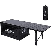 Nice C Camping Table, Camp Kitchen, Outdoor Cooking Station with Cabinet Storage Folding Table, Storage Bin with Table, Collapsible Storage Box with Table
