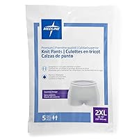Medline Premium Knit Incontinence Underpants, Unisex, XX-Large, 50-75 Inch Waist, High Absorbency & Comfortable Fit, 5 Count
