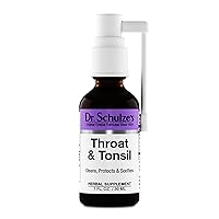 Dr. Schulze's Throat & Tonsil | Cool, Soothe & Protect | Herbal Supplement | Vegan & Kosher | Powerful & Effective | Easy Spray Nozzle | 1 oz Bottle