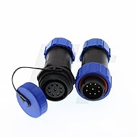 HT HE21 9 Pin Waterproof Connector Male Female Cable Plug Socket Aviation Quick Disconnect for Light LED Power Devices (1 Set)